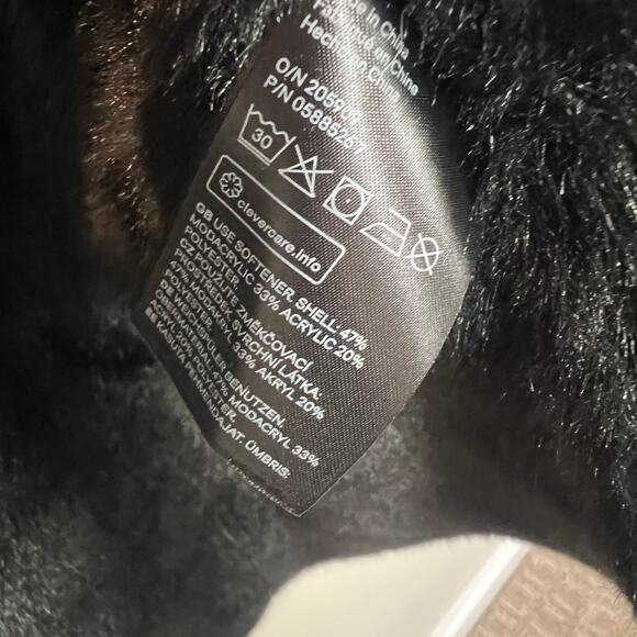 H&M Black Faux Suede & Faux Fur Coat (Size 2 ) - Picture 7 of 12